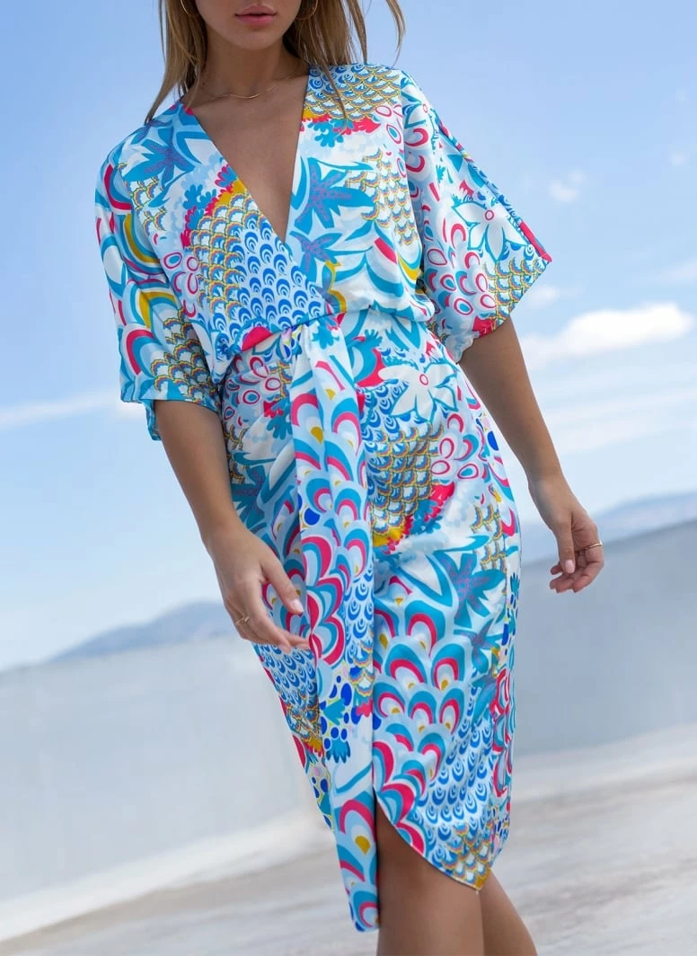 Προώθηση 🔔 The Fashion Project Εμπριμέ φόρεμα κρουαζέ - Γαλάζιο 🔥 5 Προώθηση 🔔 The Fashion Project Εμπριμέ φόρεμα κρουαζέ - Γαλάζιο 🔥 - Image 5