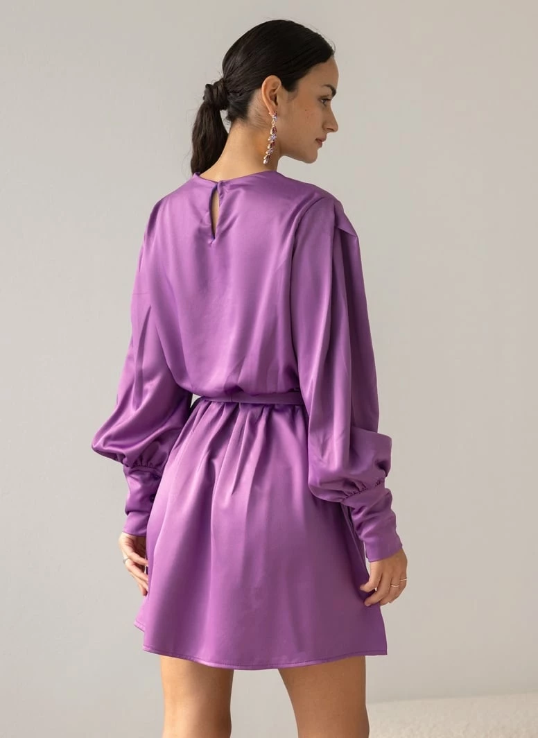 Αγορά 🤩 The Fashion Project Φόρεμα κοντό με Balloon μανίκια - Μωβ 😉 4 Αγορά 🤩 The Fashion Project Φόρεμα κοντό με Balloon μανίκια - Μωβ 😉 - Image 4