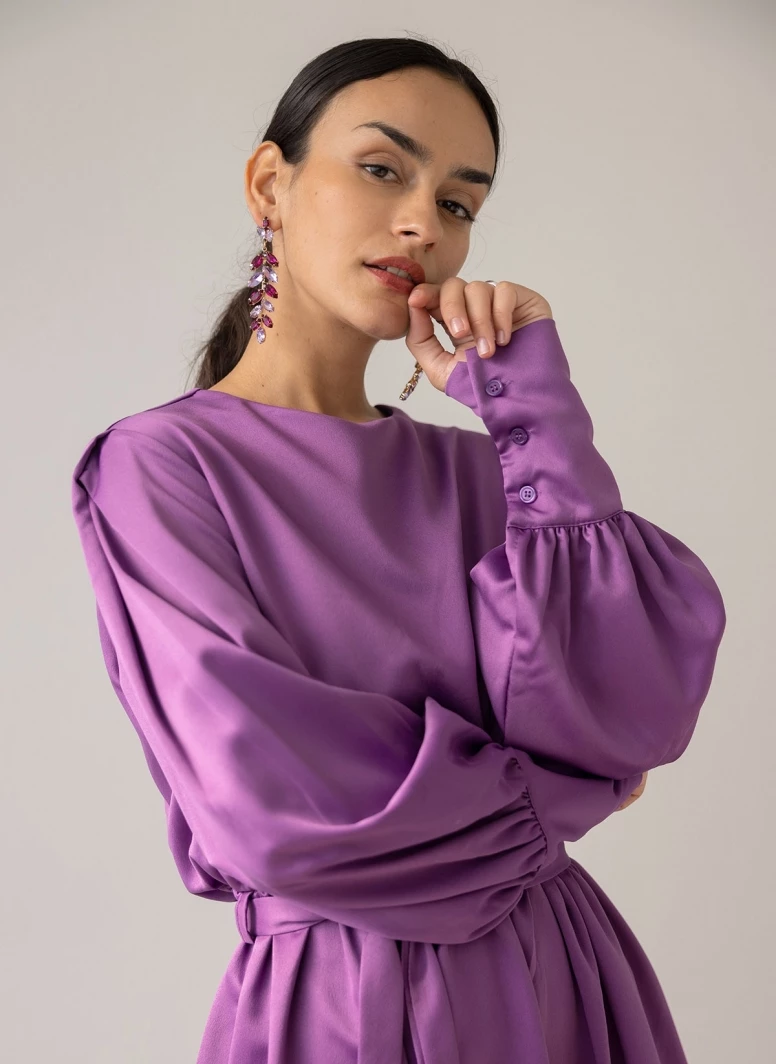 Αγορά 🤩 The Fashion Project Φόρεμα κοντό με Balloon μανίκια - Μωβ 😉 2 Αγορά 🤩 The Fashion Project Φόρεμα κοντό με Balloon μανίκια - Μωβ 😉 - Image 2