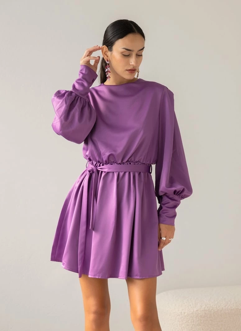 Αγορά 🤩 The Fashion Project Φόρεμα κοντό με Balloon μανίκια - Μωβ 😉 5 Αγορά 🤩 The Fashion Project Φόρεμα κοντό με Balloon μανίκια - Μωβ 😉 - Image 5