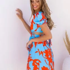 Καλύτερες κριτικές για 💯 The Fashion Project Φλοράλ φόρεμα με άνοιγμα στη μέση - Γαλάζιο 😀 -Φορέματα Εκπτώσεις forema konto me kriko kai anoigmata 104209 xsid