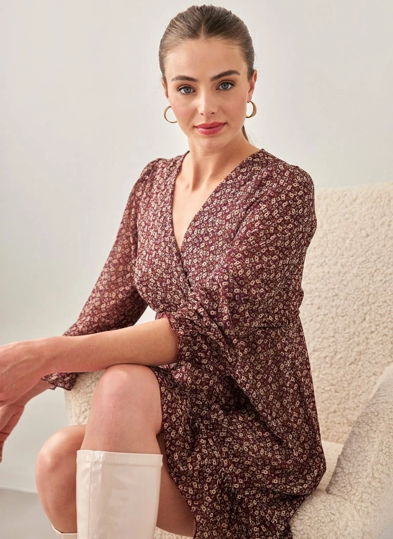 Η καλύτερη συμφωνία 😀 The Fashion Project Φλοράλ φόρεμα κρουαζέ - Plum 🔥 1 Η καλύτερη συμφωνία 😀 The Fashion Project Φλοράλ φόρεμα κρουαζέ - Plum 🔥