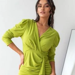 Αγορά 🥰 The Fashion Project Φόρεμα κρουαζέ με σούρες - Λαχανί 🌟 12 Αγορά 🥰 The Fashion Project Φόρεμα κρουαζέ με σούρες - Λαχανί 🌟 -Φορέματα Εκπτώσεις forema krouaze me soures 106305 f9hv