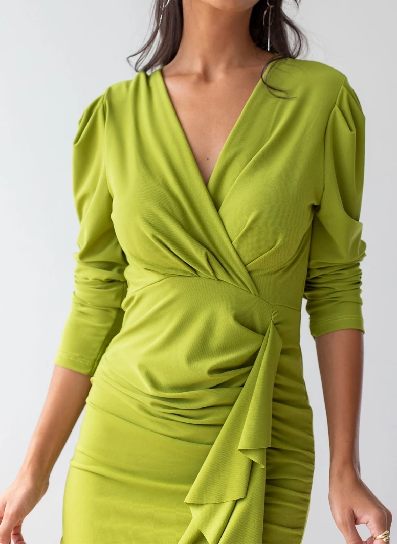 Αγορά 🥰 The Fashion Project Φόρεμα κρουαζέ με σούρες - Λαχανί 🌟 2 Αγορά 🥰 The Fashion Project Φόρεμα κρουαζέ με σούρες - Λαχανί 🌟 - Image 2