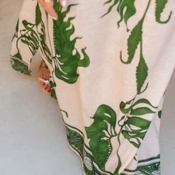 Ολοκαίνουργιο 🔔 The Fashion Project Εμπριμέ φόρεμα με δέσιμο στο λαιμό - Πράσινο 👏 -Φορέματα Εκπτώσεις forema lino me cut out sto mpousto 105809 5fm6