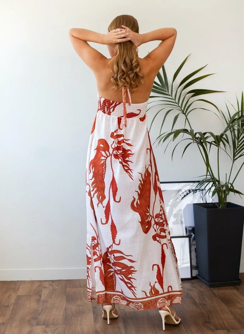 Πολύ καλή προσφορά 🧨 The Fashion Project Εμπριμέ φόρεμα με δέσιμο στο λαιμό - Κεραμιδί ✔️ 3 Πολύ καλή προσφορά 🧨 The Fashion Project Εμπριμέ φόρεμα με δέσιμο στο λαιμό - Κεραμιδί ✔️ - Image 3