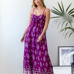 Προώθηση 🎁 The Fashion Project Εμπριμέ φόρεμα με λαχούρια - Magenta 👍 -Φορέματα Εκπτώσεις forema lino me laxouria 105816 gha2