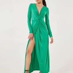 ΧΟΝΔΡΙΚΟ ΕΜΠΟΡΙΟ 👏 The Fashion Project Φόρεμα μακρύ με κόμπο - Πράσινο 🌟