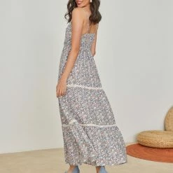 Εξοδος 🎉 The Fashion Project Φλοράλ φόρεμα με κουμπιά στο μπούστο - Πορτοκαλί 👏 -Φορέματα Εκπτώσεις forema makru me koumpia sto mpousto 102503 zrna