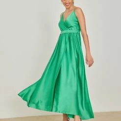 Το φθηνότερο 🧨 The Fashion Project Φόρεμα μακρύ σατέν με άνοιγμα - Πράσινο 👍 7 Το φθηνότερο 🧨 The Fashion Project Φόρεμα μακρύ σατέν με άνοιγμα - Πράσινο 👍 -Φορέματα Εκπτώσεις forema makru saten me anoigma 102323 tipv