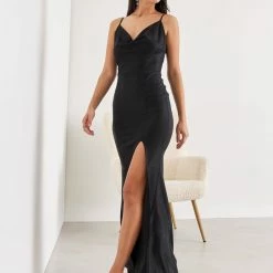 Κουπόνι 👏 The Fashion Project Φόρεμα μάξι με Glitter και άνοιγμα - Μαύρο ✔️ -Φορέματα Εκπτώσεις forema maksi me glitter kai anoigma 109311 tkd4