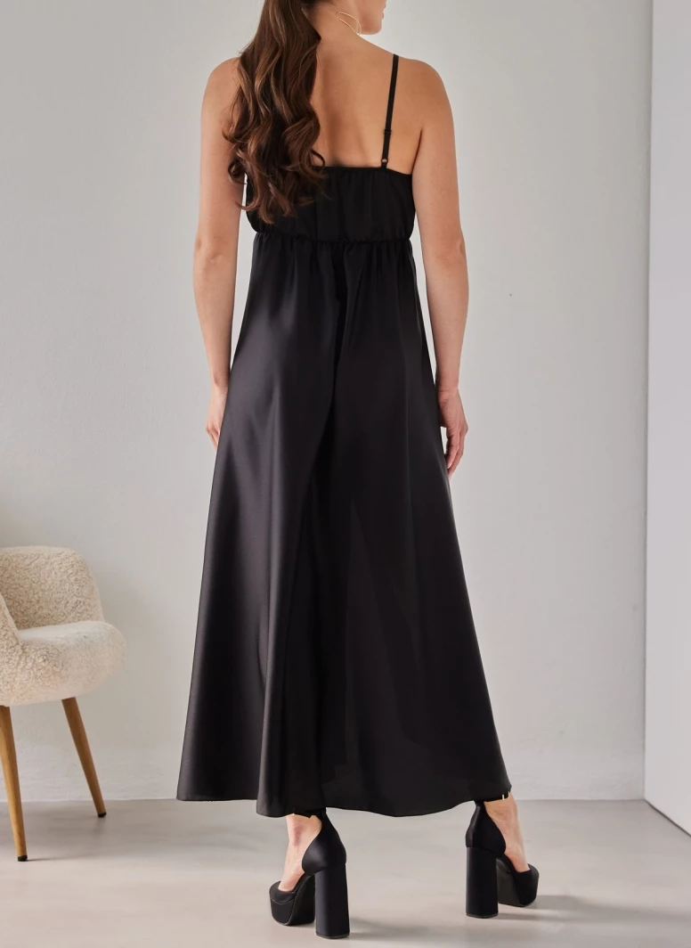 Νέος 🤩 The Fashion Project Φόρεμα μάξι σατέν με άνοιγμα - Μαύρο 🥰 4 Νέος 🤩 The Fashion Project Φόρεμα μάξι σατέν με άνοιγμα - Μαύρο 🥰 - Image 4