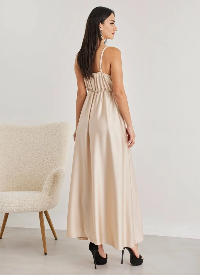 Προώθηση ❤️ The Fashion Project Φόρεμα μάξι σατέν με άνοιγμα - Άμμου ⌛ 3 Προώθηση ❤️ The Fashion Project Φόρεμα μάξι σατέν με άνοιγμα - Άμμου ⌛ - Image 3