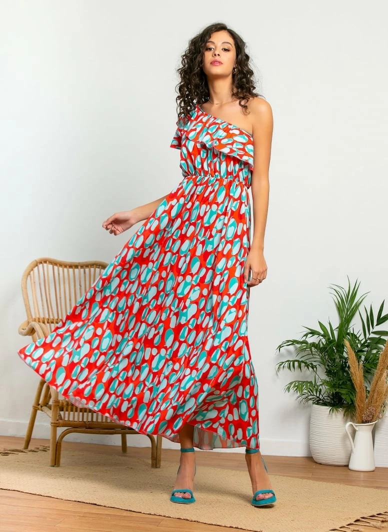 Τοπ 10 😉 The Fashion Project Εμπριμέ φόρεμα με βολάν στον ώμο - Κόκκινο ❤️ 1 Τοπ 10 😉 The Fashion Project Εμπριμέ φόρεμα με βολάν στον ώμο - Κόκκινο ❤️