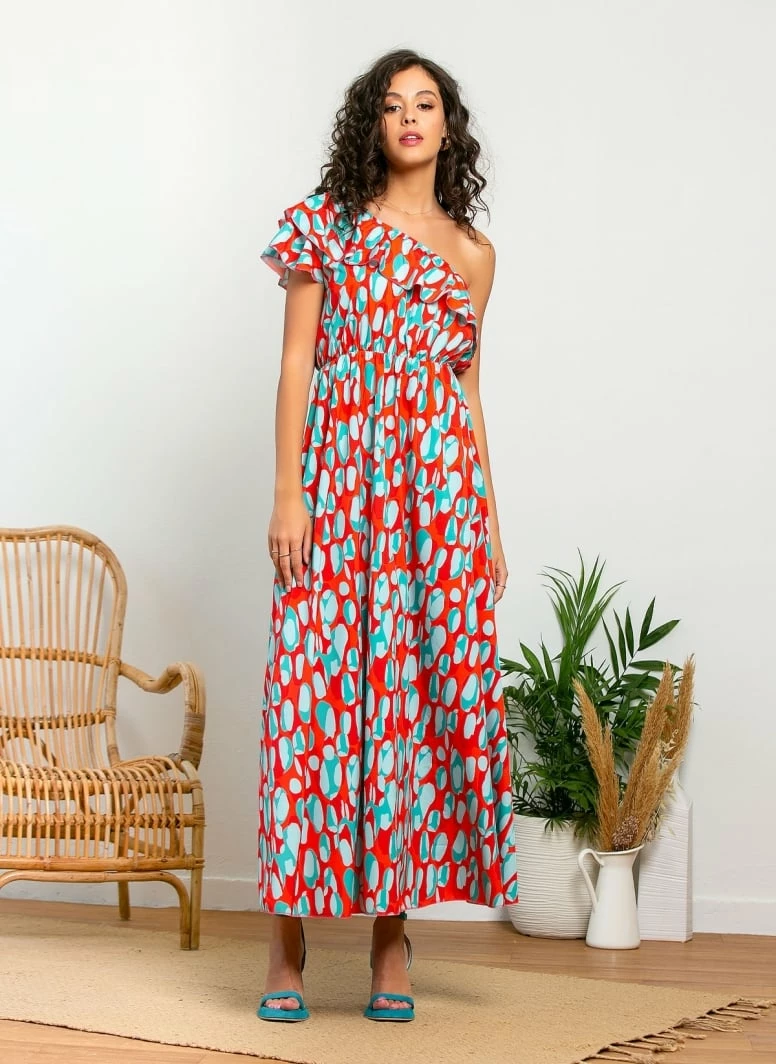 Τοπ 10 😉 The Fashion Project Εμπριμέ φόρεμα με βολάν στον ώμο - Κόκκινο ❤️ 6 Τοπ 10 😉 The Fashion Project Εμπριμέ φόρεμα με βολάν στον ώμο - Κόκκινο ❤️ - Image 6