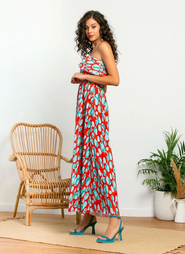 Τοπ 10 😉 The Fashion Project Εμπριμέ φόρεμα με βολάν στον ώμο - Κόκκινο ❤️ 3 Τοπ 10 😉 The Fashion Project Εμπριμέ φόρεμα με βολάν στον ώμο - Κόκκινο ❤️ - Image 3