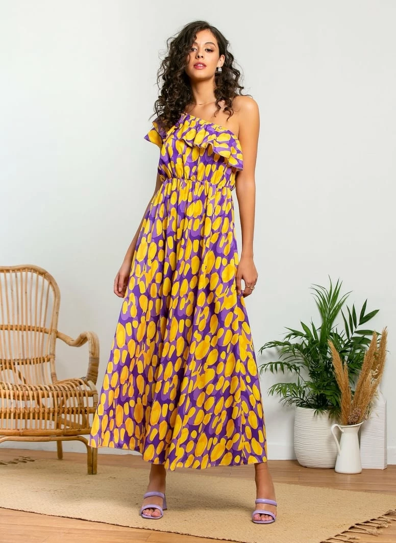 Κουπόνι 🌟 The Fashion Project Εμπριμέ φόρεμα με βολάν στον ώμο - Κίτρινο 🎁 3 Κουπόνι 🌟 The Fashion Project Εμπριμέ φόρεμα με βολάν στον ώμο - Κίτρινο 🎁 - Image 3