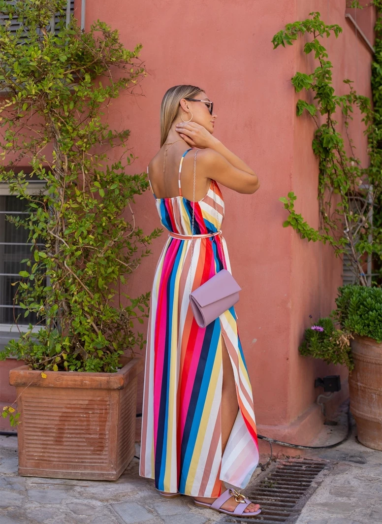 Φτηνός 🔥 The Fashion Project Φόρεμα Maxi με χρωματιστές ρίγες - Φούξια 🔥 3 Φτηνός 🔥 The Fashion Project Φόρεμα Maxi με χρωματιστές ρίγες - Φούξια 🔥 - Image 3