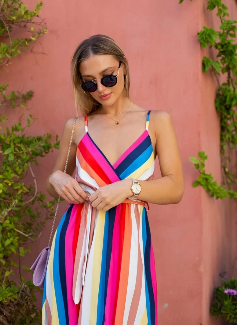 Φτηνός 🔥 The Fashion Project Φόρεμα Maxi με χρωματιστές ρίγες - Φούξια 🔥 5 Φτηνός 🔥 The Fashion Project Φόρεμα Maxi με χρωματιστές ρίγες - Φούξια 🔥 - Image 5