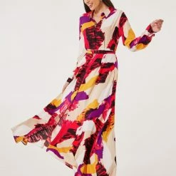 ΧΟΝΔΡΙΚΟ ΕΜΠΟΡΙΟ 😍 Noobass Εμπριμέ φόρεμα με κουμπιά - Multi 😀 -Φορέματα Εκπτώσεις forema maxi poluxrwmo me koumpia 101912 54ye