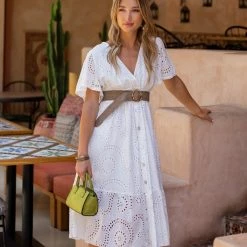 Αγορά 🤩 The Fashion Project Φόρεμα με διάτρητο σχέδιο - Λευκό 👏