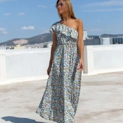 Πολύ καλή προσφορά ✔️ The Fashion Project Εμπριμέ φόρεμα με έναν ώμο - Γκρι ✔️