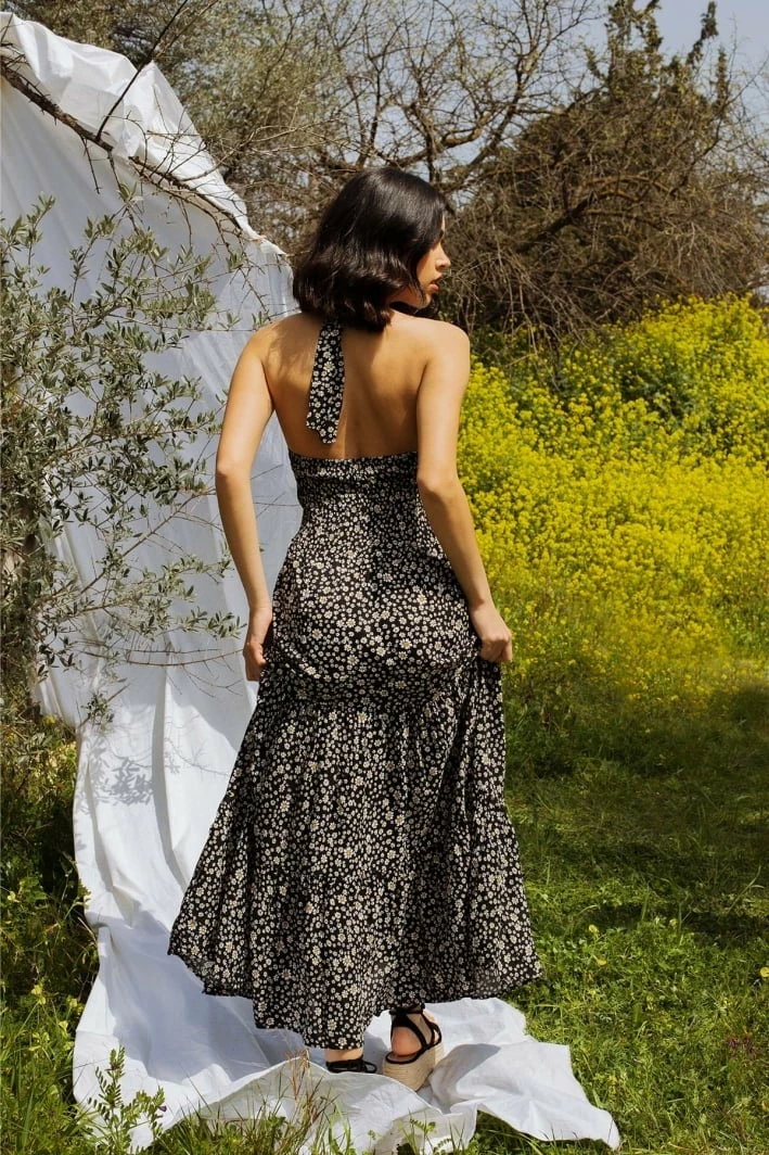 Προϋπολογισμός 🔥 The Fashion Project Φλοράλ φόρεμα με Halter λαιμόκοψη - Μαύρο ✔️ 5 Προϋπολογισμός 🔥 The Fashion Project Φλοράλ φόρεμα με Halter λαιμόκοψη - Μαύρο ✔️ - Image 5