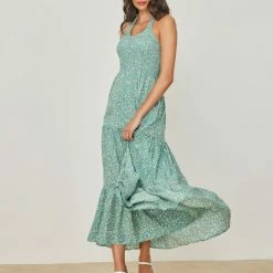 Συμφωνίες ✔️ The Fashion Project Φλοράλ φόρεμα με Halter λαιμόκοψη - Μέντα 🎉 -Φορέματα Εκπτώσεις forema me halter laimokopsi 102358 8vye