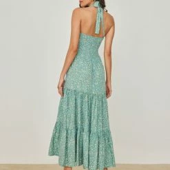 Συμφωνίες ✔️ The Fashion Project Φλοράλ φόρεμα με Halter λαιμόκοψη - Μέντα 🎉 -Φορέματα Εκπτώσεις forema me halter laimokopsi 102358 ylpk