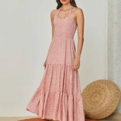 Καλύτερες κριτικές για 🧨 The Fashion Project Φλοράλ φόρεμα με Halter λαιμόκοψη - Ροδακινί 🧨