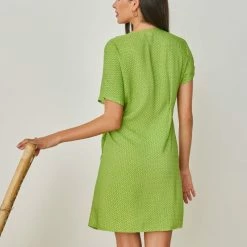 Πολύ καλή προσφορά ✔️ Εμπριμέ φόρεμα κρουαζέ NAIBA 4001.214A - Λαχανί 🔥 -Φορέματα Εκπτώσεις forema me krouaze laimokopsi naiba 4001214a 102928 dzzk