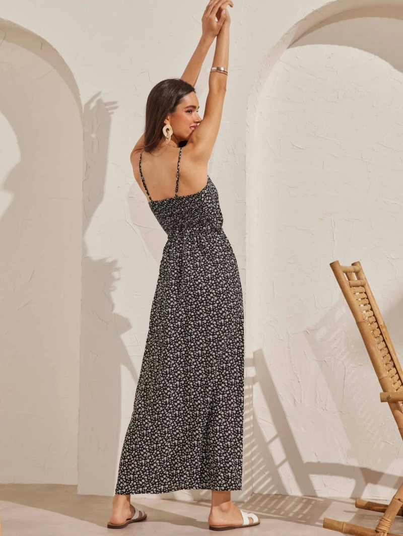 Προϋπολογισμός 🎉 The Fashion Project Φλοράλ φόρεμα με ξύλινα κουμπιά - Μαύρο 👏 2 Προϋπολογισμός 🎉 The Fashion Project Φλοράλ φόρεμα με ξύλινα κουμπιά - Μαύρο 👏 - Image 2