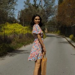 Πολύ καλή προσφορά 🎁 The Fashion Project Φλοράλ φόρεμα κρουαζέ - Κόκκινο 👍 -Φορέματα Εκπτώσεις forema me louloudia kai volan 102587 ciox