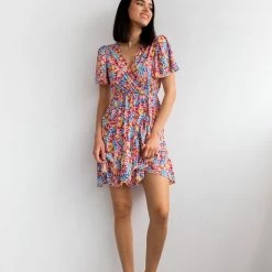 Πολύ καλή προσφορά 🎁 The Fashion Project Φλοράλ φόρεμα κρουαζέ - Κόκκινο 👍 -Φορέματα Εκπτώσεις forema me louloudia kai volan 102587 l5a0