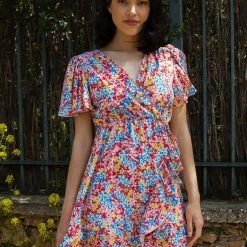 Πολύ καλή προσφορά 🎁 The Fashion Project Φλοράλ φόρεμα κρουαζέ - Κόκκινο 👍