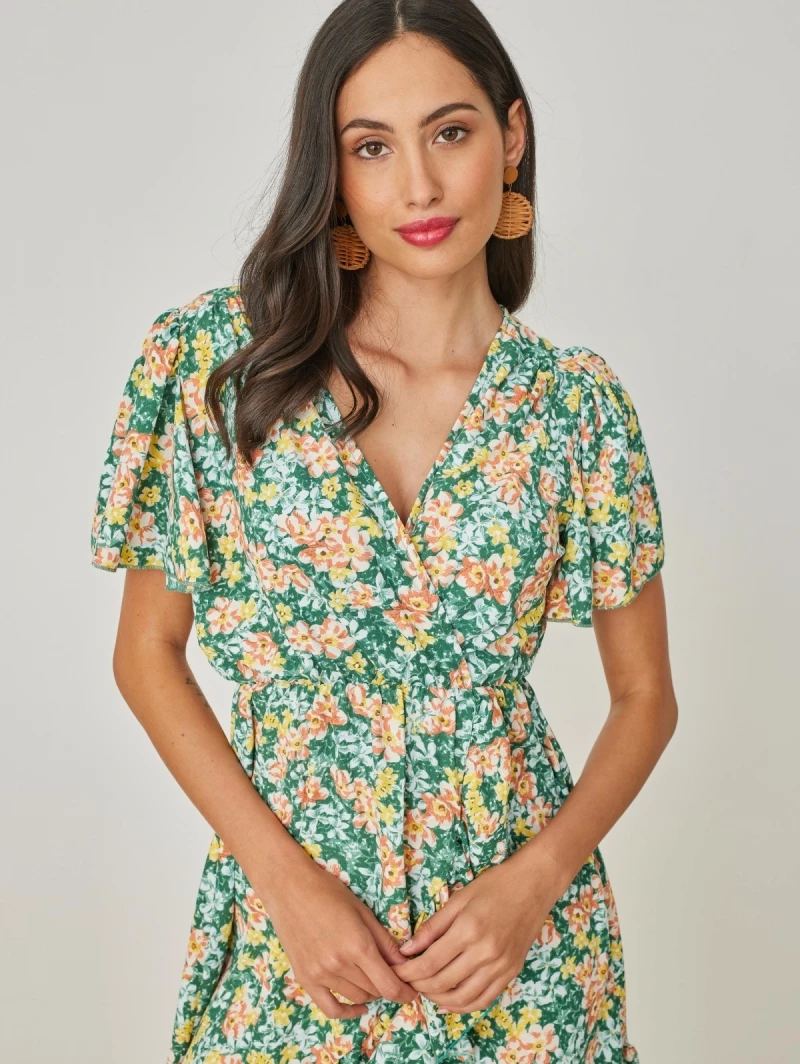 Best Pirce 👍 The Fashion Project Φλοράλ φόρεμα κρουαζέ - Πράσινο 😍 5 Best Pirce 👍 The Fashion Project Φλοράλ φόρεμα κρουαζέ - Πράσινο 😍 - Image 5