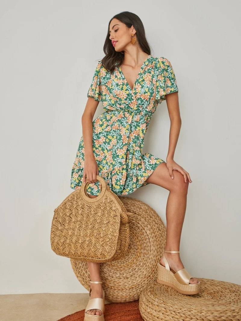 Best Pirce 👍 The Fashion Project Φλοράλ φόρεμα κρουαζέ - Πράσινο 😍 4 Best Pirce 👍 The Fashion Project Φλοράλ φόρεμα κρουαζέ - Πράσινο 😍 - Image 4