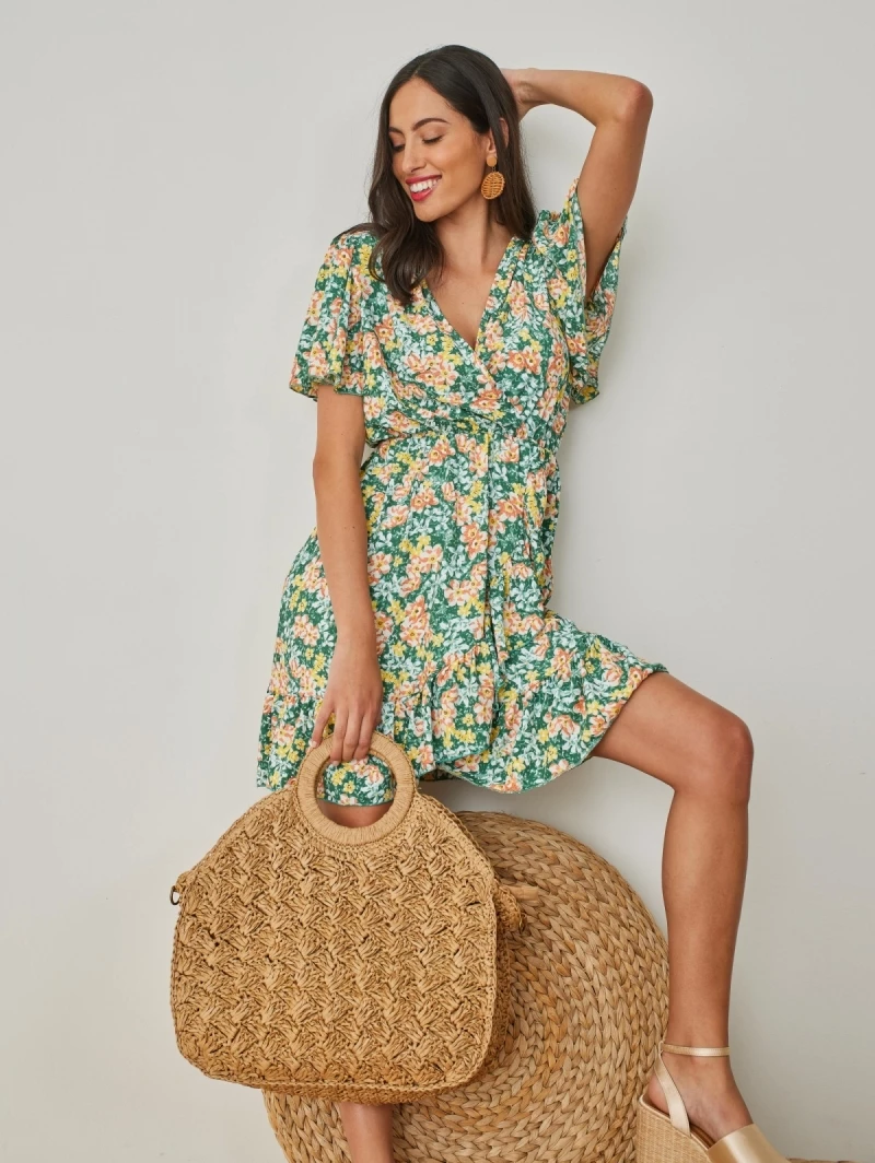 Best Pirce 👍 The Fashion Project Φλοράλ φόρεμα κρουαζέ - Πράσινο 😍 2 Best Pirce 👍 The Fashion Project Φλοράλ φόρεμα κρουαζέ - Πράσινο 😍 - Image 2