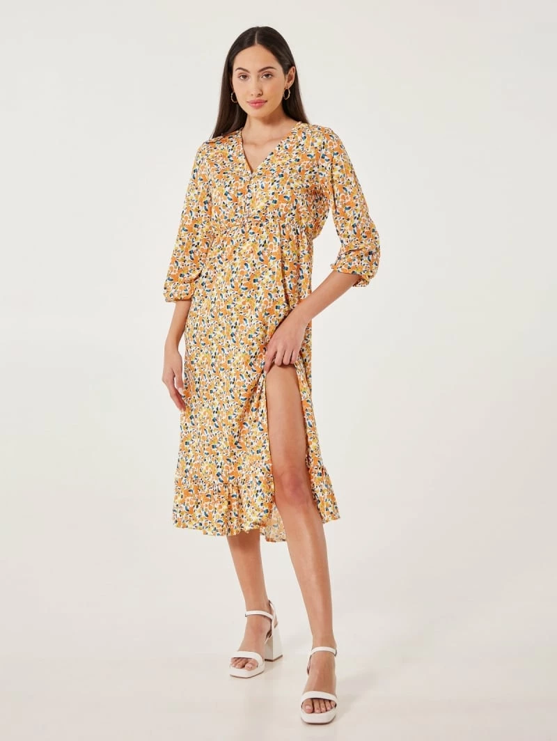 Νέος 🧨 The Fashion Project Φλοράλ φόρεμα με άνοιγμα στο πλάι - Πορτοκαλί 🔔 3 Νέος 🧨 The Fashion Project Φλοράλ φόρεμα με άνοιγμα στο πλάι - Πορτοκαλί 🔔 - Image 3