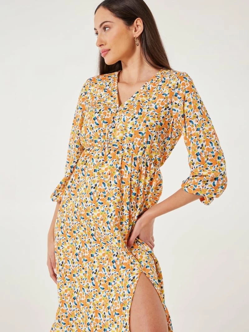 Νέος 🧨 The Fashion Project Φλοράλ φόρεμα με άνοιγμα στο πλάι - Πορτοκαλί 🔔 1 Νέος 🧨 The Fashion Project Φλοράλ φόρεμα με άνοιγμα στο πλάι - Πορτοκαλί 🔔