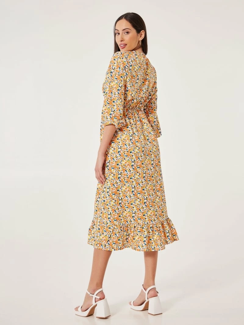 Νέος 🧨 The Fashion Project Φλοράλ φόρεμα με άνοιγμα στο πλάι - Πορτοκαλί 🔔 4 Νέος 🧨 The Fashion Project Φλοράλ φόρεμα με άνοιγμα στο πλάι - Πορτοκαλί 🔔 - Image 4