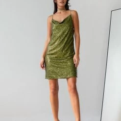 Το φθηνότερο 🌟 The Fashion Project Φόρεμα με παγιέτες και σούρα στο μπούστο - Πράσινο 🔥 -Φορέματα Εκπτώσεις forema me pagietes kai soura sto mpousto 106841 jhgx