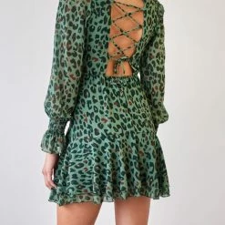 Best Pirce ⌛ The Fashion Project Εμπριμέ φόρεμα με ανοιχτή πλάτη - Πράσινο 🥰 -Φορέματα Εκπτώσεις forema me print kai anoixti plati 108370 3nlw