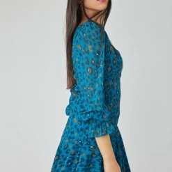 Καλύτερη πώληση ⭐ The Fashion Project Εμπριμέ φόρεμα με ανοιχτή πλάτη - Petrol 💯 -Φορέματα Εκπτώσεις forema me print kai anoixti plati 108371 4m8x