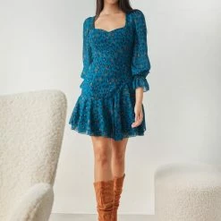 Καλύτερη πώληση ⭐ The Fashion Project Εμπριμέ φόρεμα με ανοιχτή πλάτη - Petrol 💯 -Φορέματα Εκπτώσεις forema me print kai anoixti plati 108371 5lf4