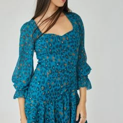 Καλύτερη πώληση ⭐ The Fashion Project Εμπριμέ φόρεμα με ανοιχτή πλάτη - Petrol 💯 -Φορέματα Εκπτώσεις forema me print kai anoixti plati 108371 9ndj