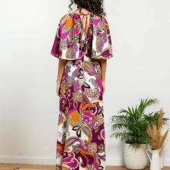 ΧΟΝΔΡΙΚΟ ΕΜΠΟΡΙΟ 🎁 The Fashion Project Εμπριμέ φόρεμα με V Cut - Μωβ ⌛ -Φορέματα Εκπτώσεις forema me print kai entono v cut 105146 3v5k