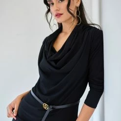 Αγορά 🔥 The Fashion Project Φόρεμα με σούρες και ζωνάκι - Μαύρο 🥰