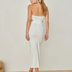 Κουπόνι 😀 The Fashion Project Φόρεμα Midi εφαρμοστό με Cut Outs - Λευκό ❤️ -Φορέματα Εκπτώσεις forema midi efarmosto me cut outs 105201 i752