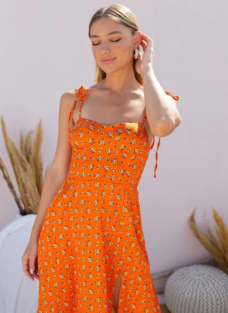 Προϋπολογισμός 👏 The Fashion Project Φλοράλ φόρεμα σατέν - Πορτοκαλί 😀 4 Προϋπολογισμός 👏 The Fashion Project Φλοράλ φόρεμα σατέν - Πορτοκαλί 😀 - Image 4